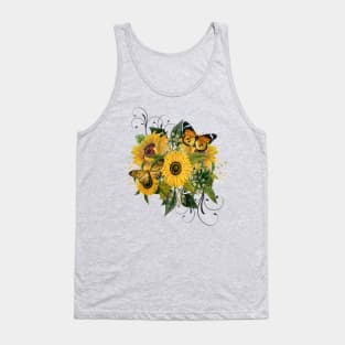 Sunflower Butterfly Bouquet Mug,coffee mug,t-shirt,sticker,tote,bag,apparel,magnet,pin,hoodie,pillow Tank Top